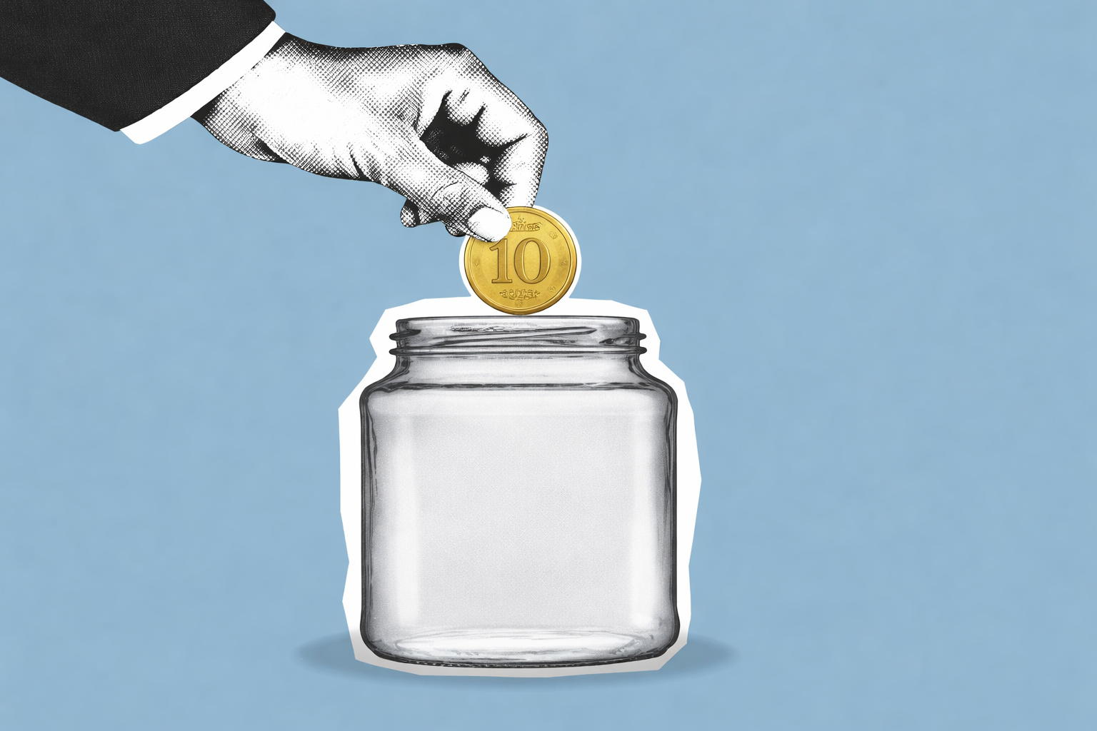 Person som planerar sin ekonomi med en sparapp på telefonen